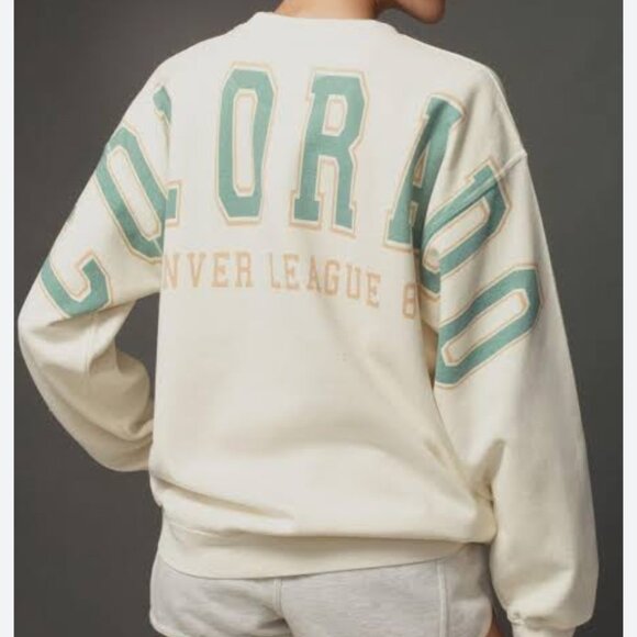 Anthropologie Back Graphic Green Motif Sweatshirt Size S NEW WITH TAG - Picture 4 of 4